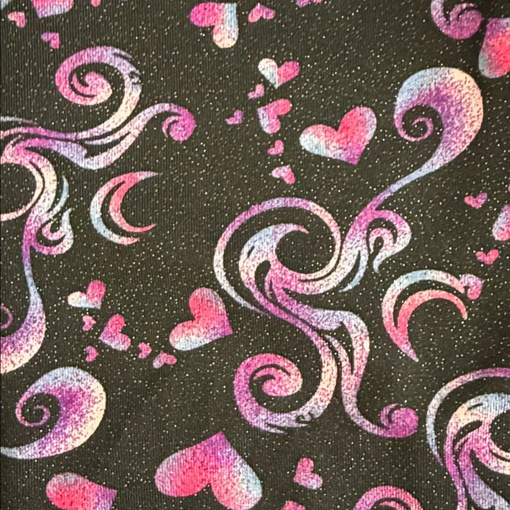 {Danskin} Freestyle | Heart Shimmer Gymnastics Dance Biketard Leotard (M 7/8)